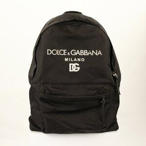 Dolce & Gabbana Nylon Distressed Milano Print Backpack, Black